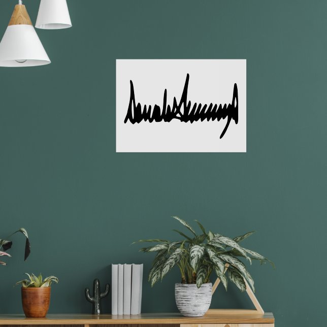 Namnteckning av Donald Trump Autograph Poster (Vardagsrum 1)