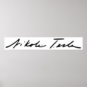 Namnteckning av Electricity Genius Nikola Tesla Poster