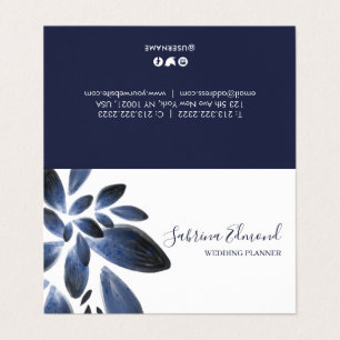 Namnteckning av elegant Blå, suckande blad Visitkort
