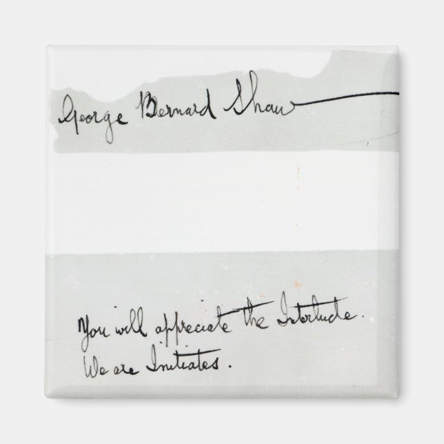 Namnteckning av George Bernard Shaw Magnet (Framsidan)