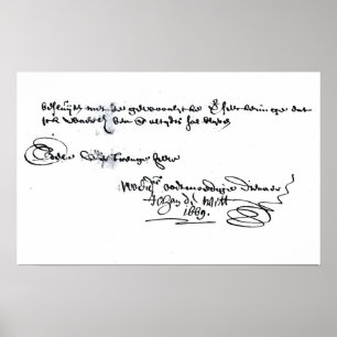 Namnteckning av Johan de Witt Poster