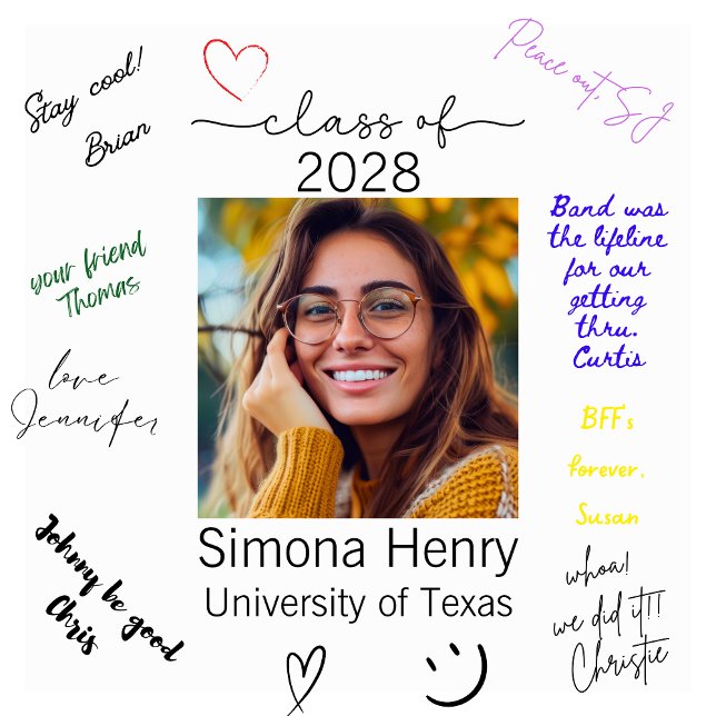 Namnteckning av moderna fotogäst i Studenten Poste Poster (Modern Graduation Photo Guest Signature Poster Example
)