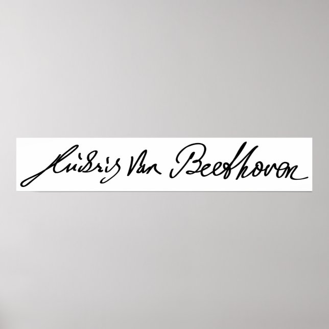 Namnteckning av Musician Ludwig van Beethoven Poster (Framsidan)