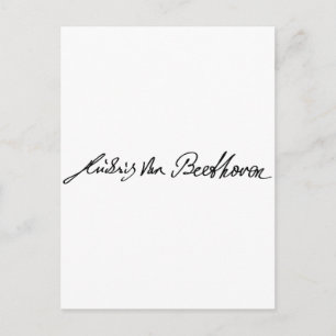 Namnteckning av Musician Ludwig van Beethoven Vykort