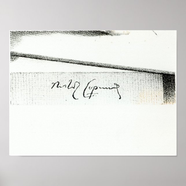 Namnteckning av Nicolaus Copernicus Poster (Framsidan)