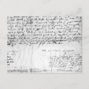 Namnteckning av William Shakespeare, 1616 Vykort