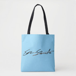 Namnteckning Baby blue Tote Tygkasse