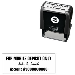 Namnteckning bankkontonummer endast för mobilinsät självfärgande stämpel