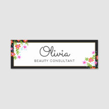 Namnteckning Blommigten Namn bricka