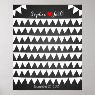 namnteckning bröllop gäst bok bunting flaggor poster