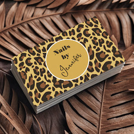 Namnteckning Classic Leopard Skriv ut Rockabilly M Visitkort