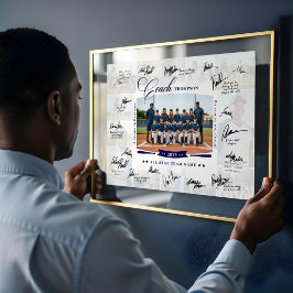 Namnteckning Coach Apprecition Photo Collage Team Poster