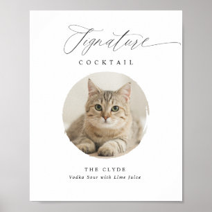 Namnteckning Cocktail-tecken Pet Photo Elegant brö Poster