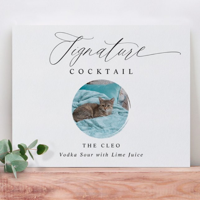 Namnteckning Cocktail-tecken Pet Photo Elegant brö Poster (Skapare uppladdad)