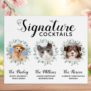 Namnteckning Cocktails Pet Bröllop 3 Foton Drink P Poster