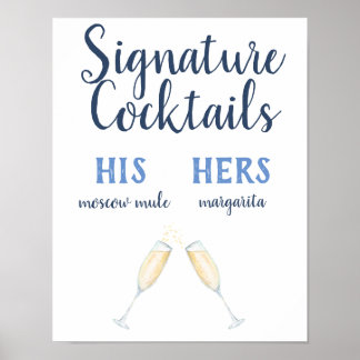 Namnteckning Cocktails Poster