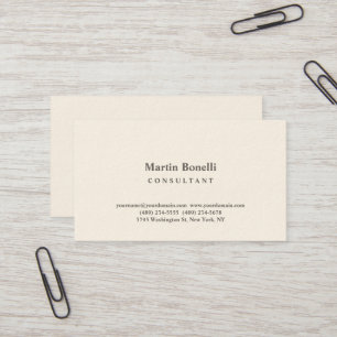 Namnteckning Cream Elegant Consultant Minimalist Visitkort