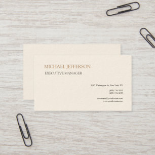 Namnteckning Cream Modern Elegant Simple Visitkort