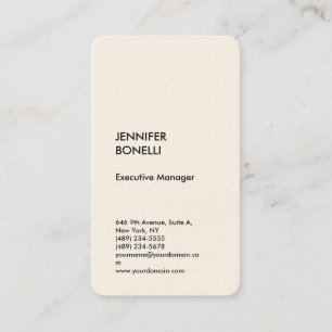 Namnteckning Cream Plain Modern Minimalist Visitkort