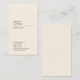 Namnteckning Cream Trendig Modern Minimalist Plain Visitkort
