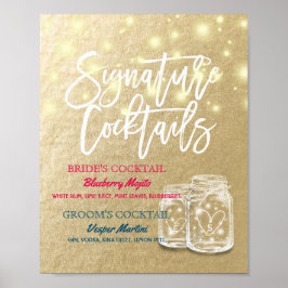 Namnteckning Dekortecken för Cocktail Drink Menu B Poster