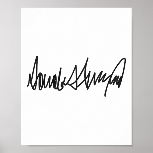 Namnteckning Donald John Trump Poster (Framsidan)