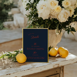 Namnteckning Drag Deep Blue Black & Red Bröllop-me