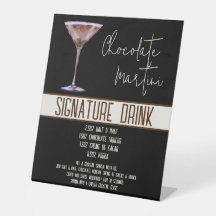 Namnteckning Drink, Chocolate Martini, Party Menu.