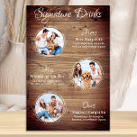 Namnteckning Drinks 3 Photo Hund Pet Bröllop Poster<br><div class="desc">Namnteckning Drinks efter från dina sällskapsdjur! Inkludera din bästa hund, bästa katt och vilket husdjur som helst i bröllop med sin egen namnteckning dryck pub för dina gäster. Perfekt för hundälskare, och ett speciellt hund pub kommer att vara en slå i bröllop. Enkel men vit elegant med eukalyptus löv på...</div>