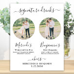 Namnteckning Drinks Elegant Anpassningsbar Photo B Poster<br><div class="desc">Namnteckning Drinks! Den här namnteckning dricker pub-skylten med enkel elegant, och innehåller två cocktails "the Bride" och "Groom", personlig med dina utvalda drycker. Anpassa den här elegant bröllop-tecknet med förlovningens favoritfoto eller foton från par, namn och namnteckning drycker! Du kan också anpassa fotona för namnteckning drycker från dina favoritsällskapsdjur till...</div>