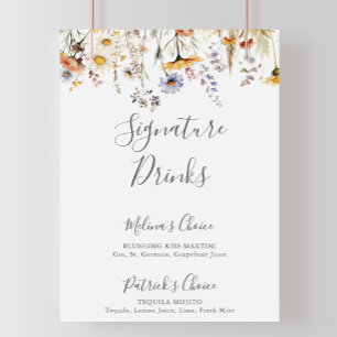 Namnteckning Drinks från Autumn Sunshine Wildblomm Poster