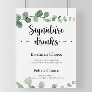 Namnteckning Drinks Grönt Delight Eucalyptus Sign Poster