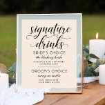 Namnteckning Drinks Modern Cream och Black Bröllop Poster<br><div class="desc">Modern och chic neutralt,  grå varm vit och svart bröllop Namnteckning Drinks-tecknet poster en snyggt svart typografisk design med fet kalligrafi-skriptaccent och elegant anpassningsbar som kan vara personlig med bruden och det grova valet av anpassningsbar och ingredienser.</div>