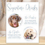 Namnteckning Drinks Modern Dusty Blue Pet Bröllop Poster<br><div class="desc">Namnteckning Cocktails av dina sällskapsdjur! Inkludera din bästa hund, bästa katt och vilket husdjur som helst i bröllop med sin egen namnteckning dryck pub för dina gäster. Perfekt för hundälskare, och ett speciellt hund pub kommer att vara en slå i bröllop. Elegant, dammiga blåskript och bild-mallar. Anpassa den här lilla...</div>