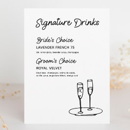 Namnteckning Drinks Modern Minimalist Bröllop-teck