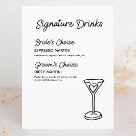 Namnteckning Drinks Modern Minimalist Bröllop-teck