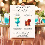 Namnteckning Drinks- och kopparstam Poster<br><div class="desc">Lägg till lite elegans och anpassning till bröllop med det här vackert designade Namnteckning Drinks Bröllop Poster. Med två fantastiska vattenfärgsillustrationer visar den här poster de namnteckning dryckerna för bruden och brudgummen: "Teal Bliss" och "Copper Sunset". Den här poster passar perfekt ihop med teal- och koppartemat. Den kommer att vara...</div>