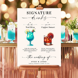 Namnteckning Drinks- och kopparstam Poster