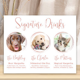 Namnteckning Drinks Ro Guld 3 Photo Pet Bröllop Poster