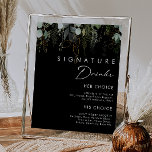 Namnteckning Drinks-tecken i Greenery och Guld Löv Poster<br><div class="desc">Vi designade denna gröna och guld löv svarta namnteckning-skylt för att komplettera din enkla och än elegant-boho-mottagning. Den har modern grönt och vit eukalyptus löv, fern foliage och minimala löv av folie guld. Dessa inslag ge känner sig som en viskös vattenfärgsförändrad skog, perfekt för alla orustiska, bohemiska bröllop! Känn dig...</div>