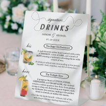 Namnteckning dryck med enkelt lyxpapper, svart vit