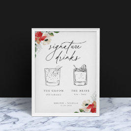 Namnteckning dryck med minsta möjliga botaniska Bl Poster