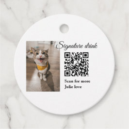 Namnteckning drycksskanning QR-kod lägga till matf Gåvor Etiketter