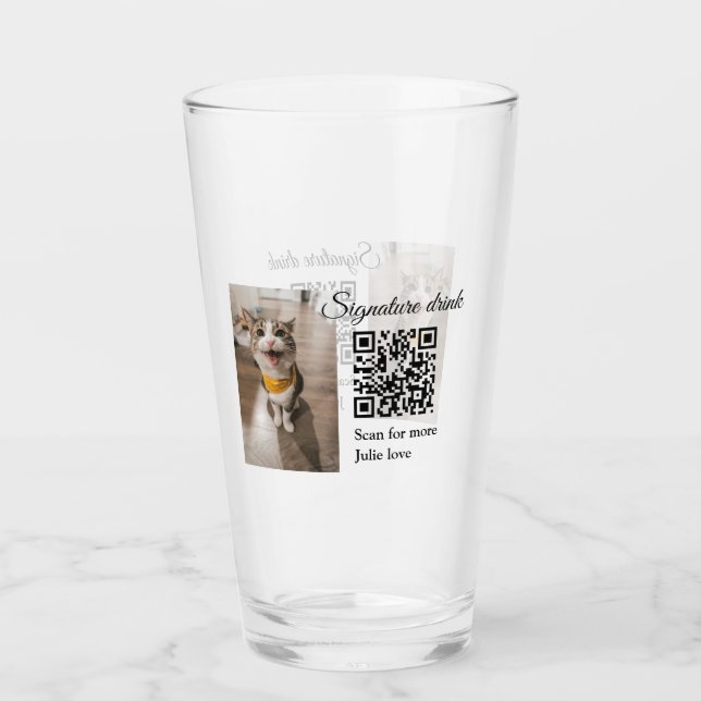 Namnteckning drycksskanning QR-kod lägga till matf Glaskopp (Framsida)