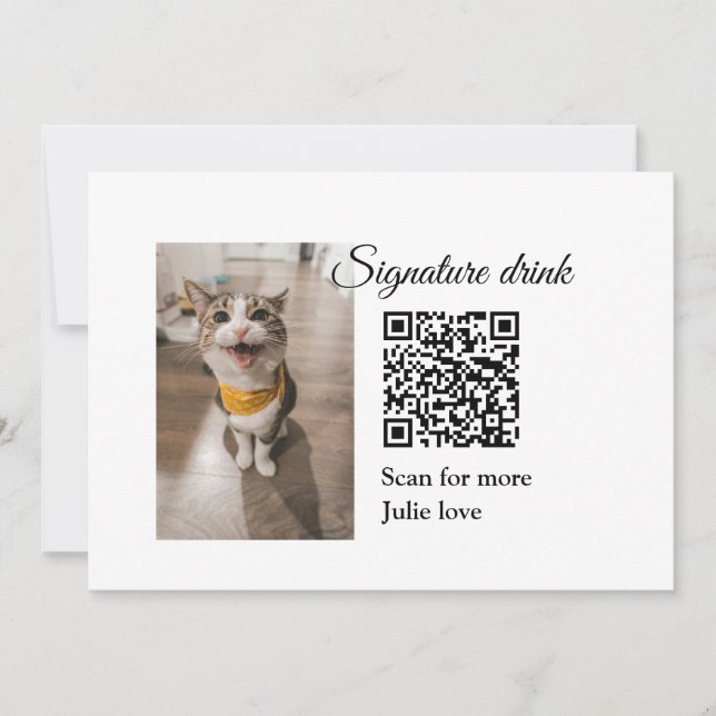 Namnteckning drycksskanning QR-kod lägga till matf Inbjudningar (Framsida)