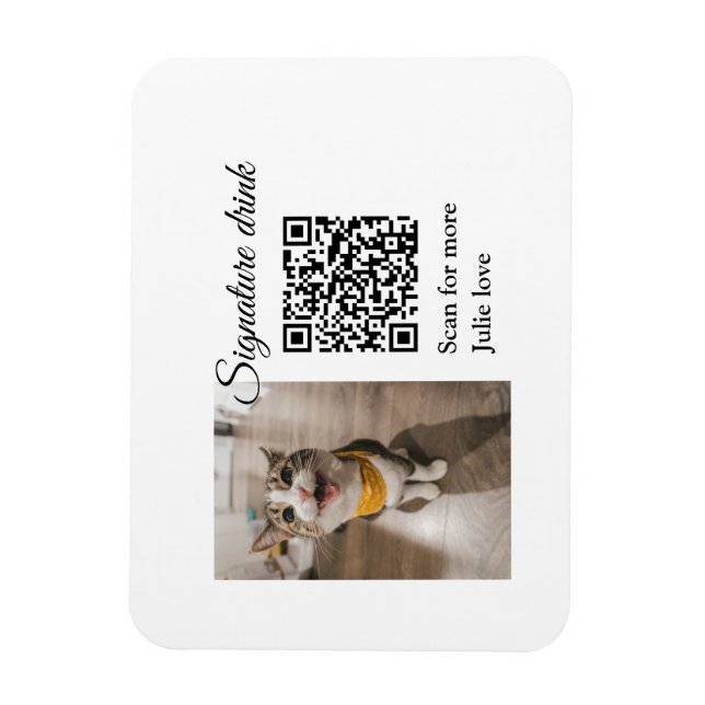 Namnteckning drycksskanning QR-kod lägga till matf Magnet (Vertikal)
