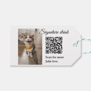 Namnteckning drycksskanning QR-kod lägga till matf Presentetikett