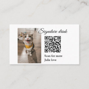 Namnteckning drycksskanning QR-kod lägga till matf Visitkort