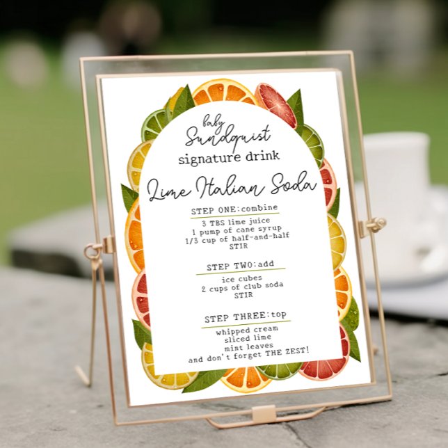 Namnteckning Drycktecken för färgämnet Citrus Baby Poster (Skapare uppladdad)