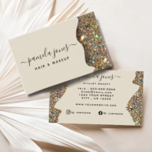 Namnteckning Faux Guld Glam Glitter Professionell Visitkort